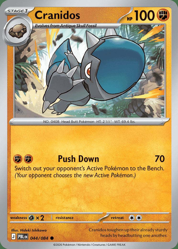 Cranidos 044 — Pitch Black (English Pokémon TCG card)