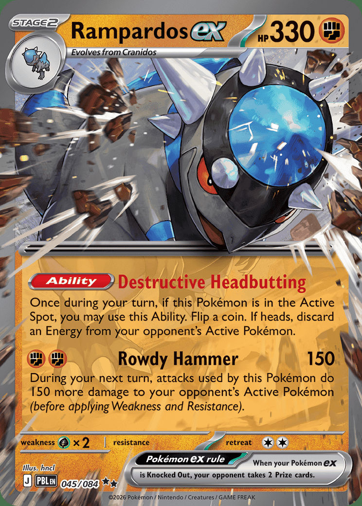 Rampardos ex 045 — Pitch Black (English Pokémon TCG card)
