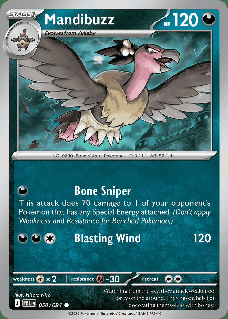 Mandibuzz 050 — Pitch Black (English Pokémon TCG card)