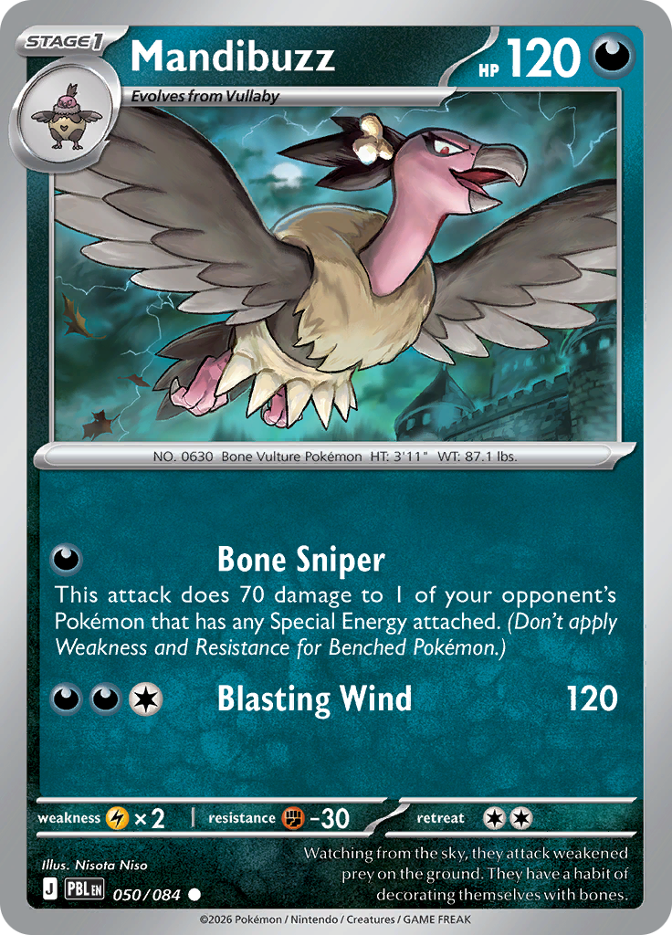 Mandibuzz 050 — Pitch Black (English Pokémon TCG card)