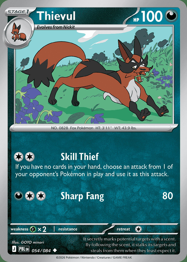 Thievul 054 — Pitch Black (English Pokémon TCG card)