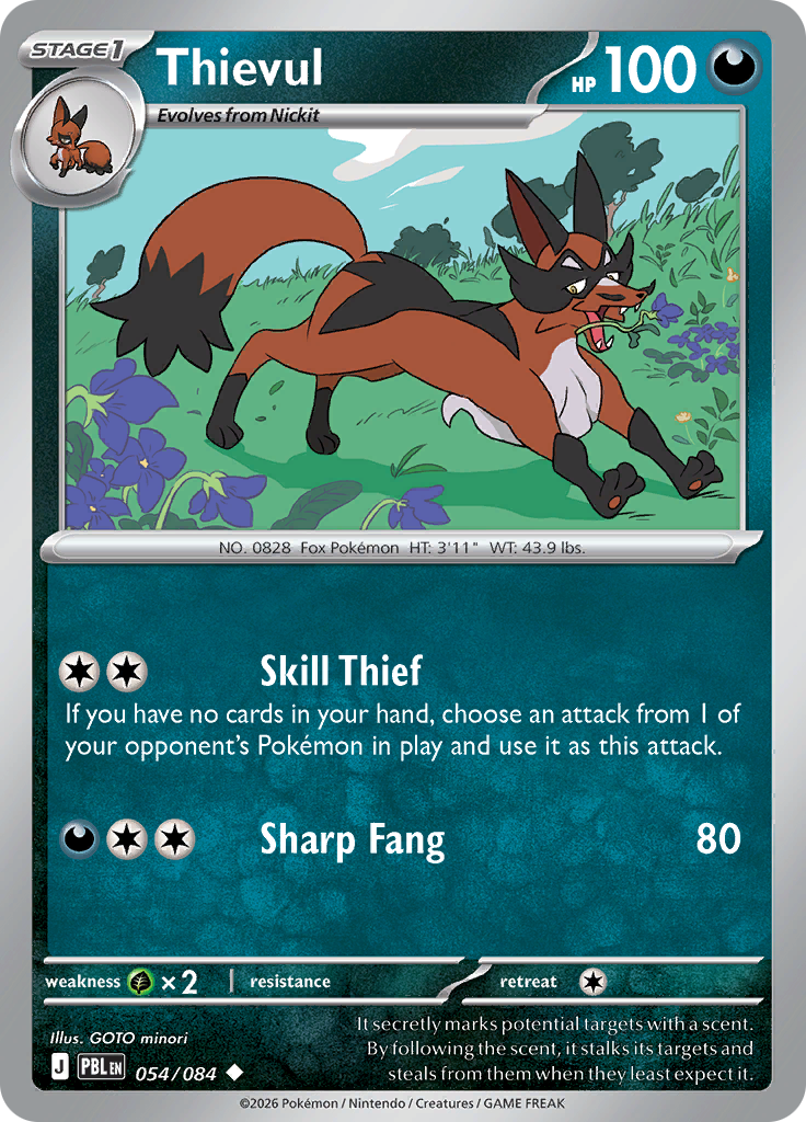 Thievul 054 — Pitch Black (English Pokémon TCG card)