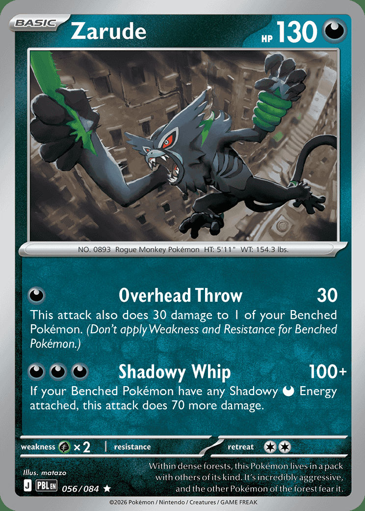 Zarude 056 — Pitch Black (English Pokémon TCG card)