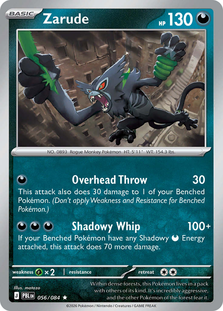 Zarude 056 — Pitch Black (English Pokémon TCG card)