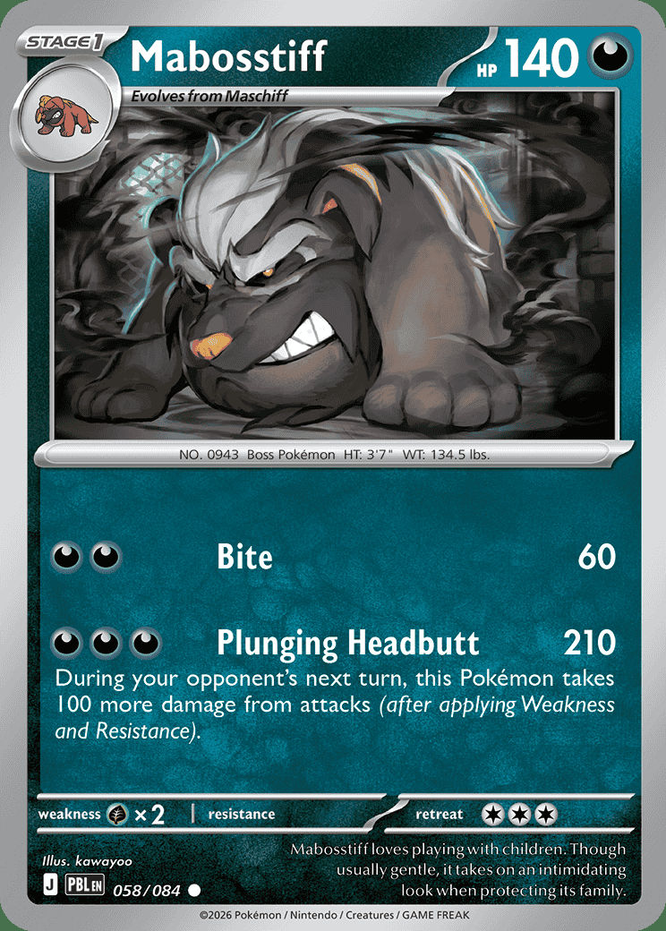 Mabosstiff 058 — Pitch Black (English Pokémon TCG card)