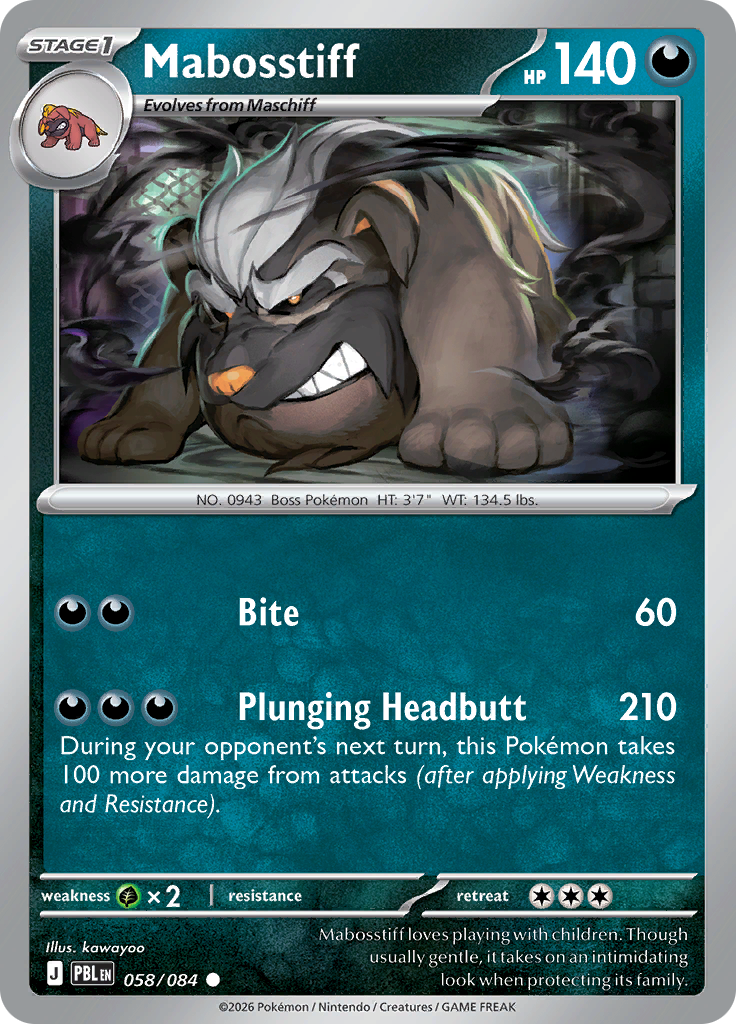 Mabosstiff 058 — Pitch Black (English Pokémon TCG card)