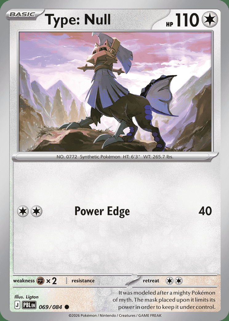 Type: Null 069 — Pitch Black (English Pokémon TCG card)