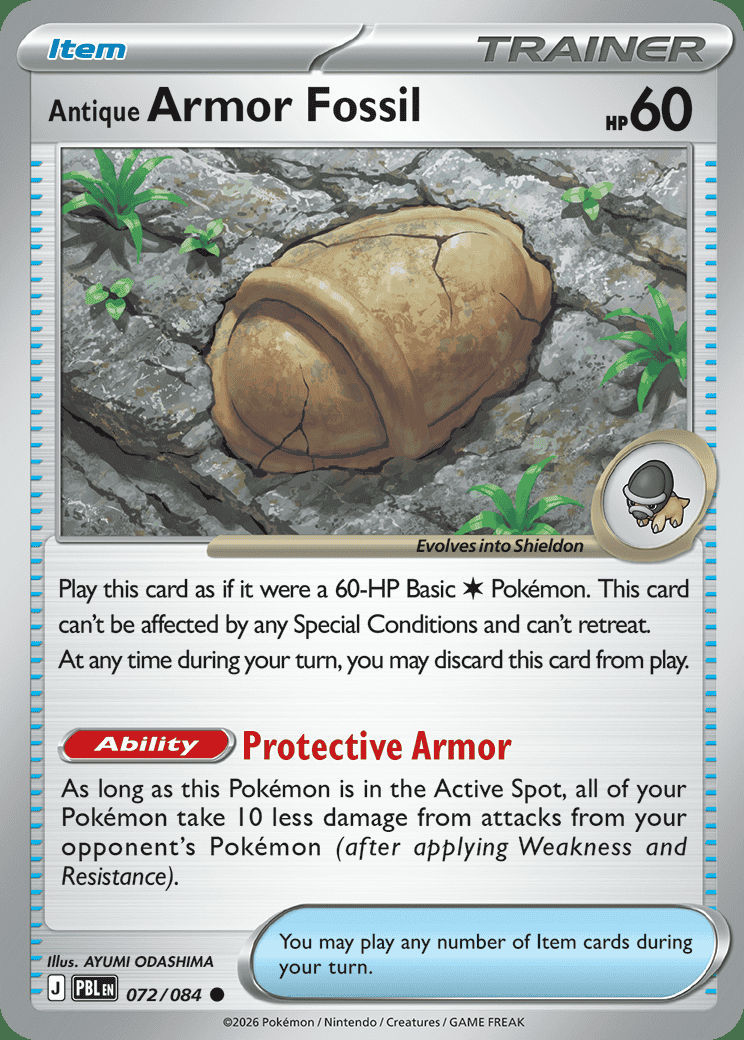 Antique Armor Fossil 072 — Pitch Black (English Pokémon TCG card)