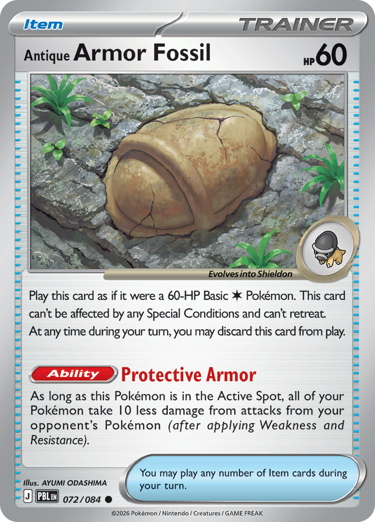 Antique Armor Fossil 072 — Pitch Black (English Pokémon TCG card)