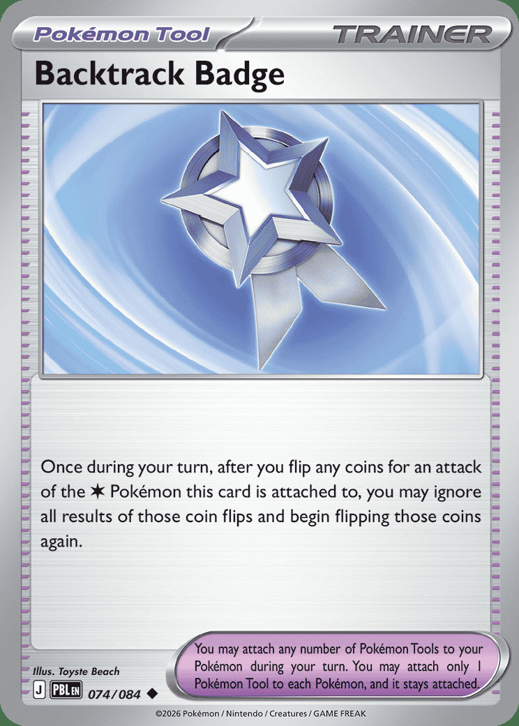 Backtrack Badge 074 — Pitch Black (English Pokémon TCG card)