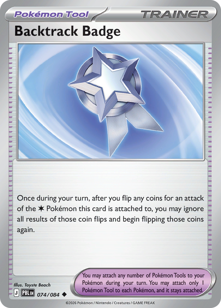 Backtrack Badge 074 — Pitch Black (English Pokémon TCG card)
