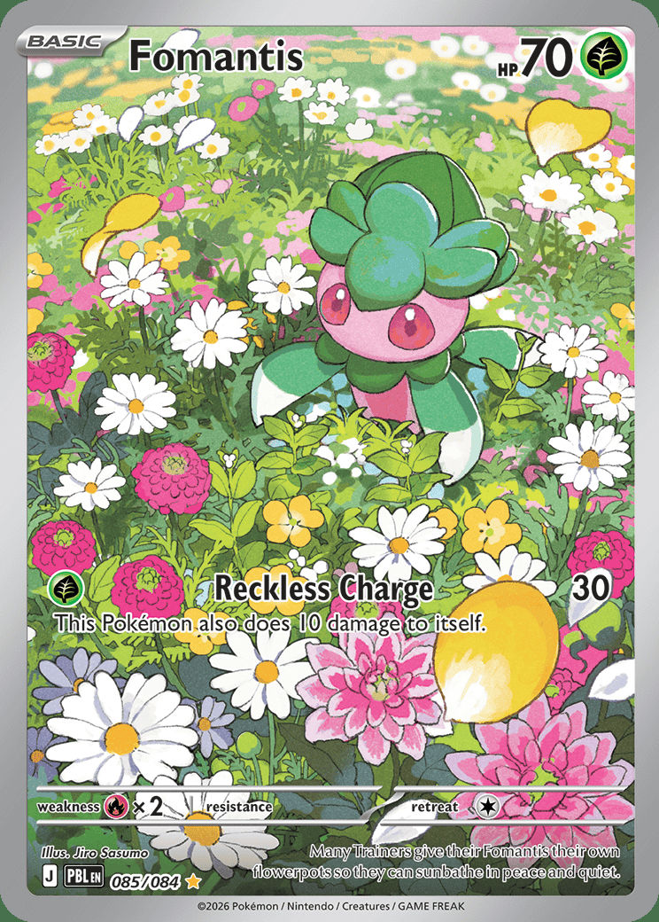 Fomantis 085 — Pitch Black (English Pokémon TCG card)