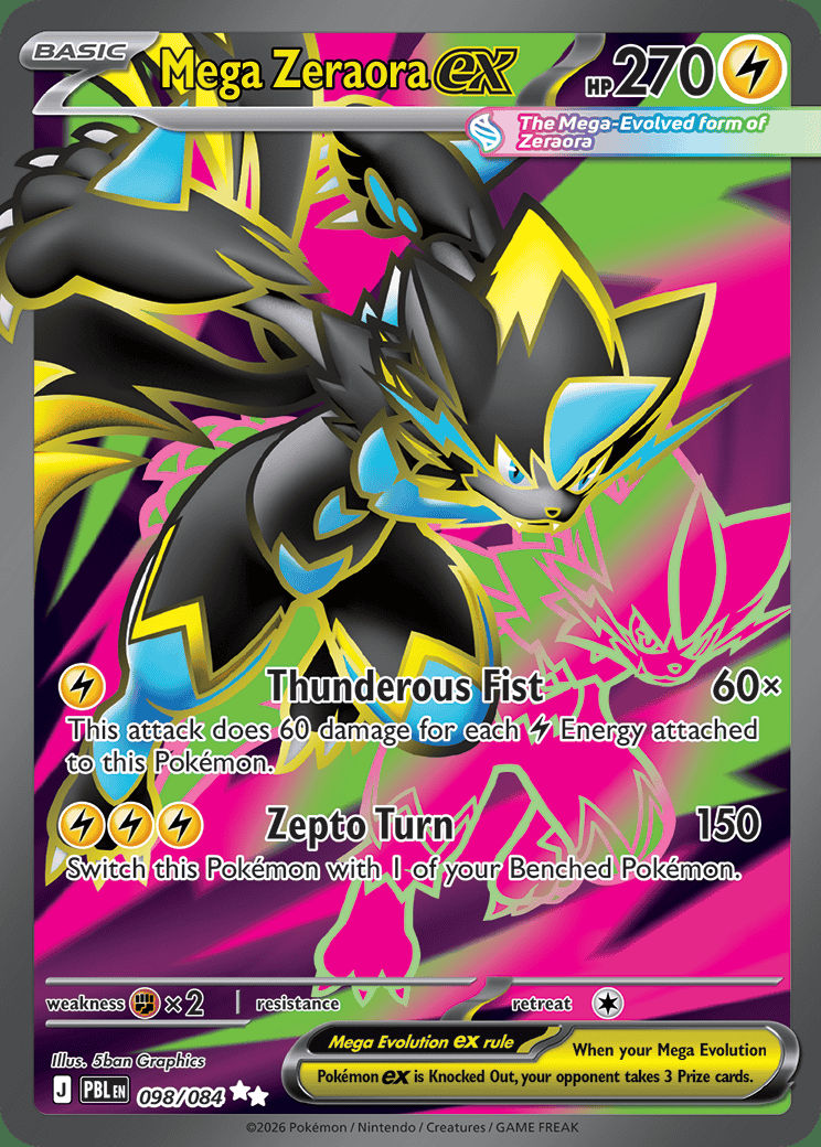 Mega Zeraora ex 098 — Pitch Black (English Pokémon TCG card)