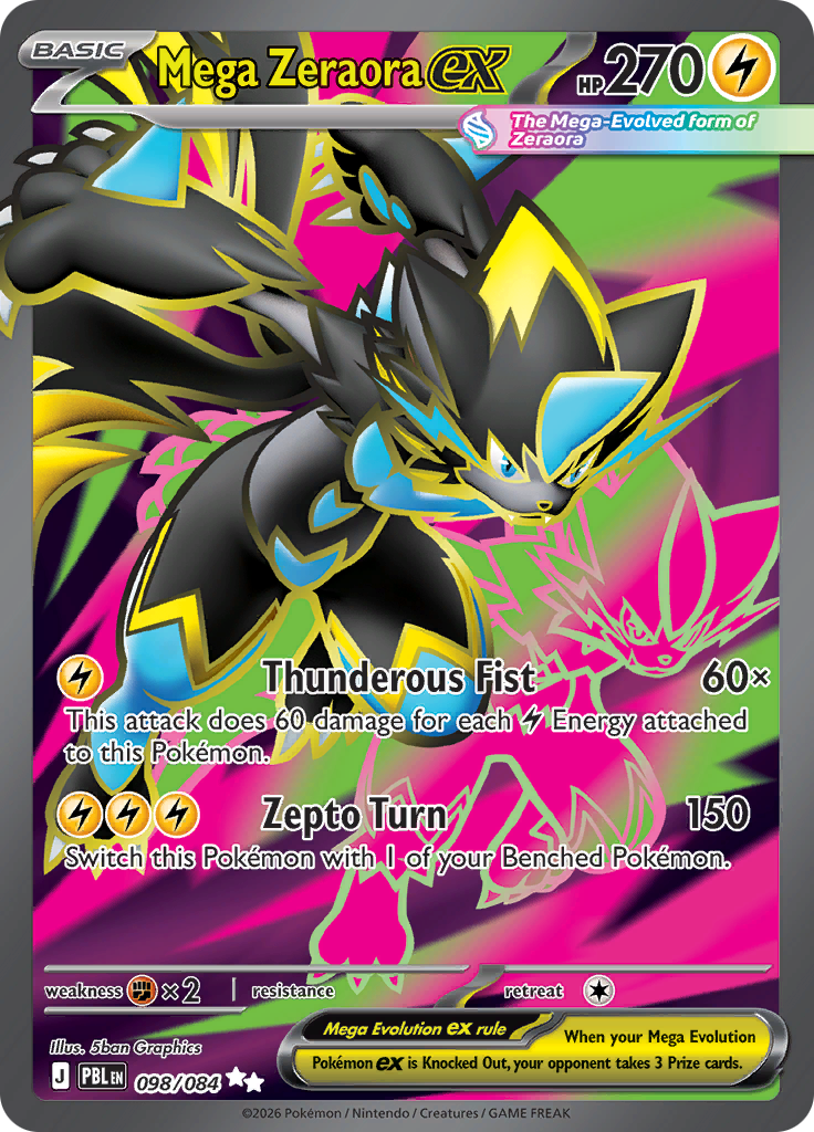 Mega Zeraora ex 098 — Pitch Black (English Pokémon TCG card)