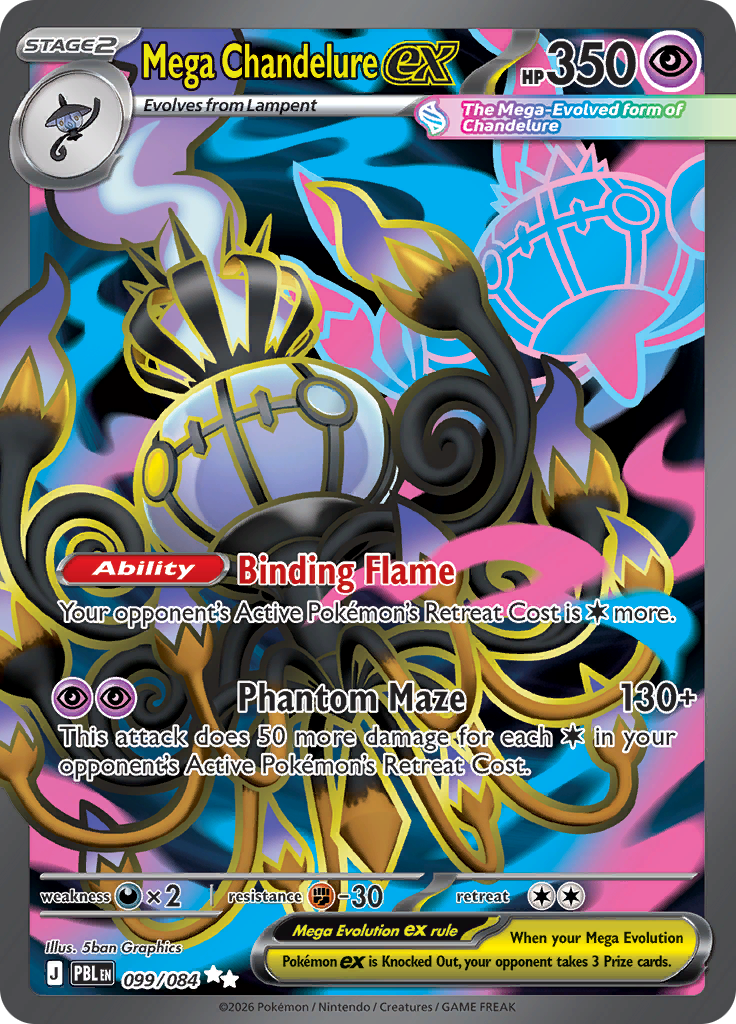 Mega Chandelure ex 099 — Pitch Black (English Pokémon TCG card)