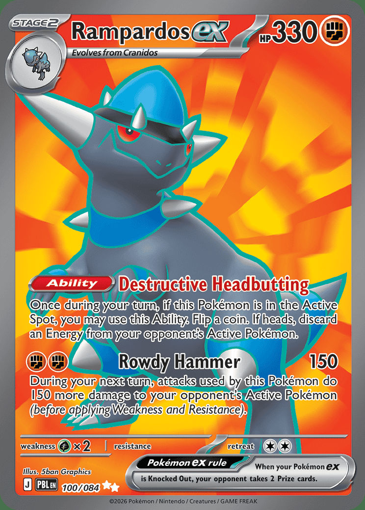 Rampardos ex 100 — Pitch Black (English Pokémon TCG card)