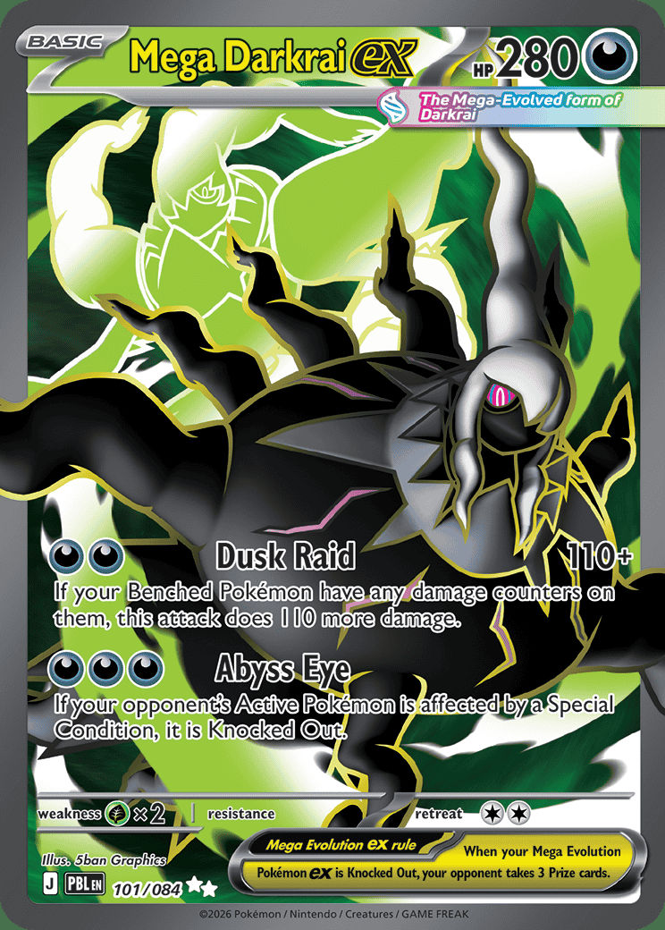 Mega Darkrai ex 101 — Pitch Black (English Pokémon TCG card)