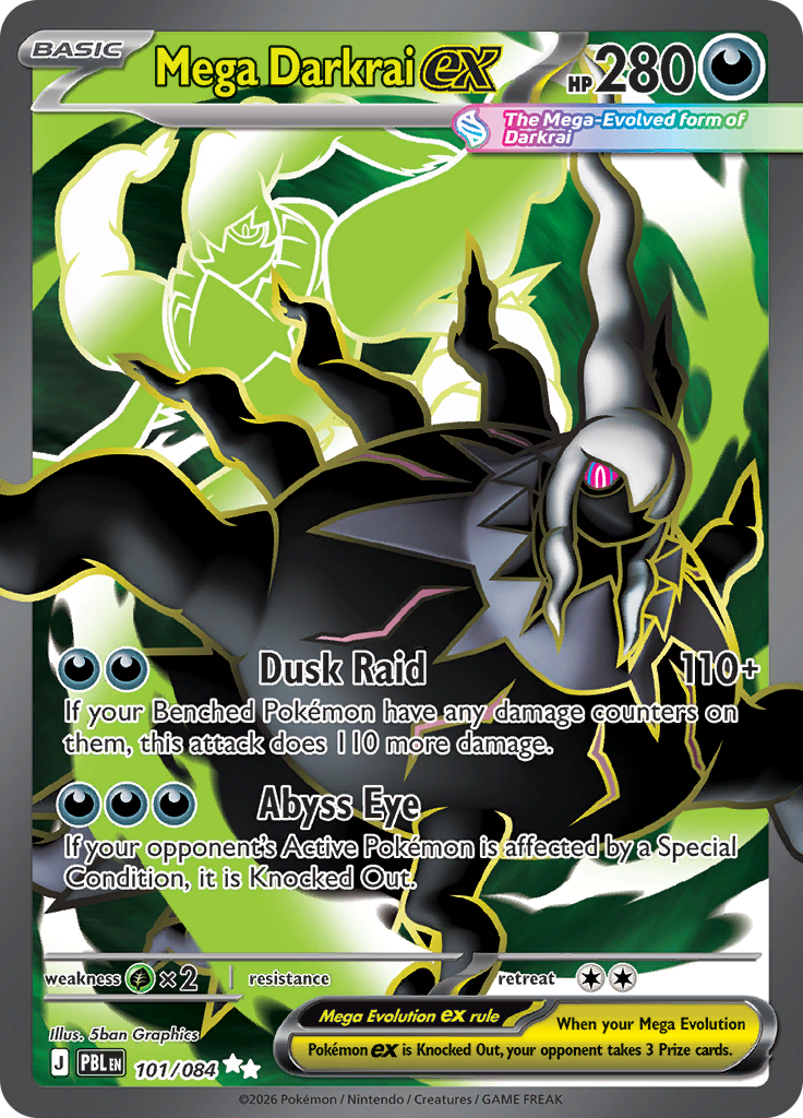 Mega Darkrai ex 101 — Pitch Black (English Pokémon TCG card)