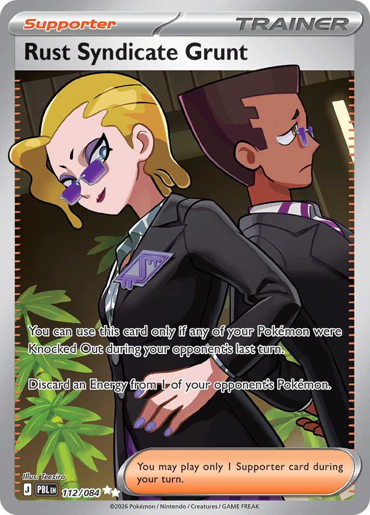 Rust Syndicate Grunt 112 — Pitch Black (English Pokémon TCG card)