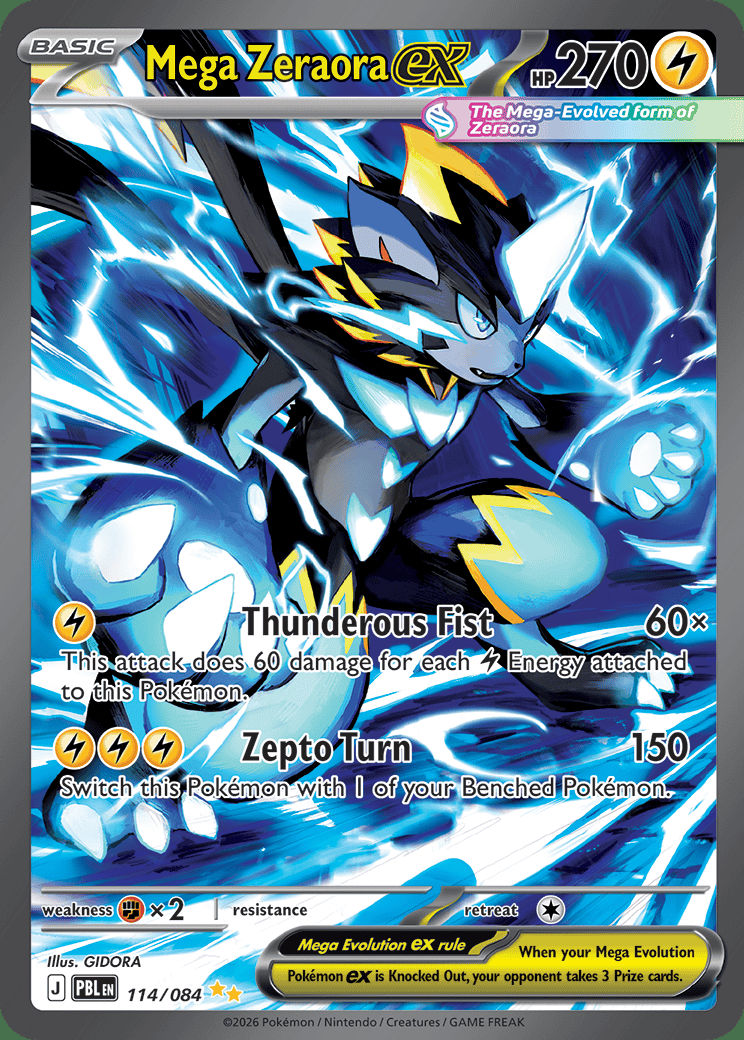 Mega Zeraora ex 114 — Pitch Black (English Pokémon TCG card)