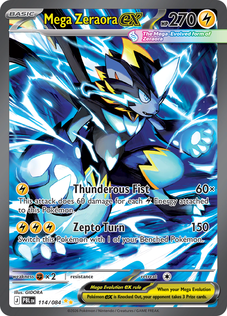 Mega Zeraora ex 114 — Pitch Black (English Pokémon TCG card)