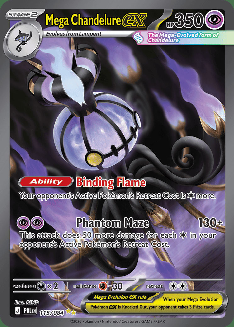 Mega Chandelure ex 115 — Pitch Black (English Pokémon TCG card)
