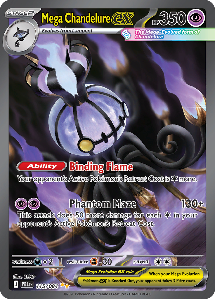 Mega Chandelure ex 115 — Pitch Black (English Pokémon TCG card)