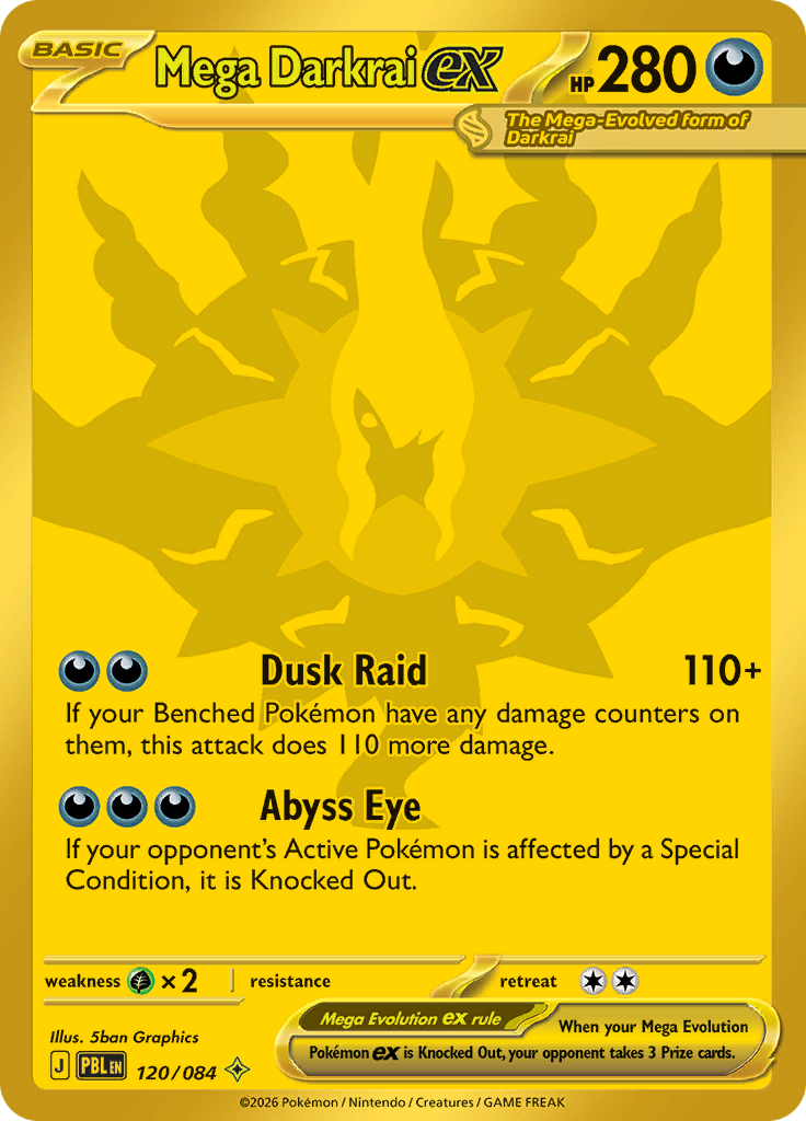 Mega Darkrai ex 120 — Pitch Black (English Pokémon TCG card)