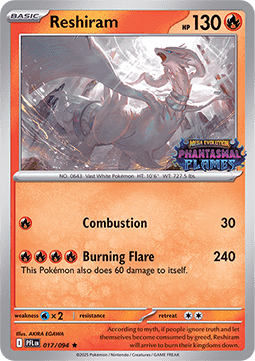Reshiram 017 — Phantasmal Flames: Additionals (English Pokémon TCG card)