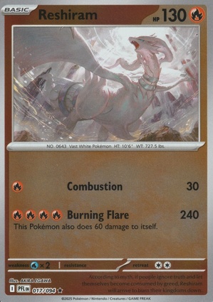 Reshiram 017 — Phantasmal Flames: Additionals (English Pokémon TCG card)
