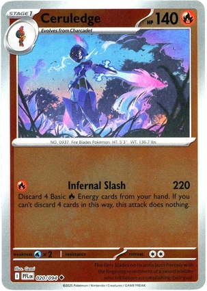 Ceruledge 020 — Phantasmal Flames: Additionals (English Pokémon TCG card)