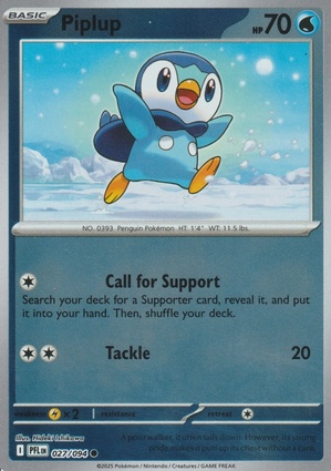 Piplup 027 — Phantasmal Flames: Additionals (English Pokémon TCG card)