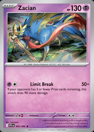 Zacian 045 — Phantasmal Flames: Additionals (English Pokémon TCG card)