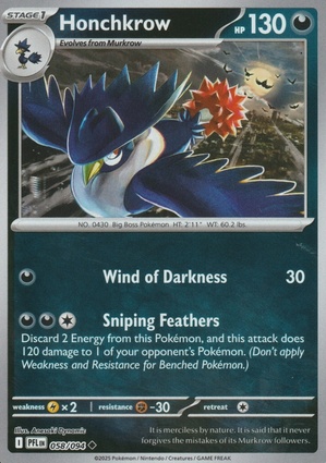Honchkrow 058 — Phantasmal Flames: Additionals (English Pokémon TCG card)