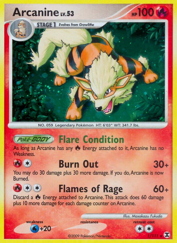 Arcanine 001/119 — Rising Rivals (English Pokémon TCG card)