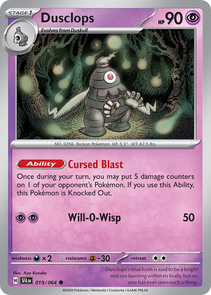 Dusclops 019 — Play! Pokémon Prize Pack Series Seven (English Pokémon TCG card)
