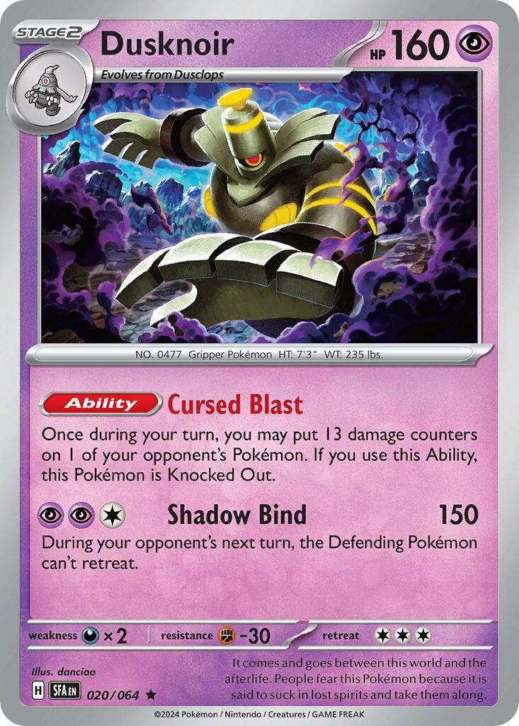Dusknoir 020 — Play! Pokémon Prize Pack Series Seven (English Pokémon TCG card)
