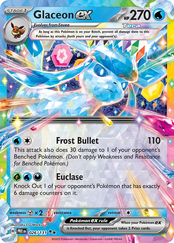 Glaceon ex 026 — Play! Pokémon Prize Pack Series Seven (English Pokémon TCG card)