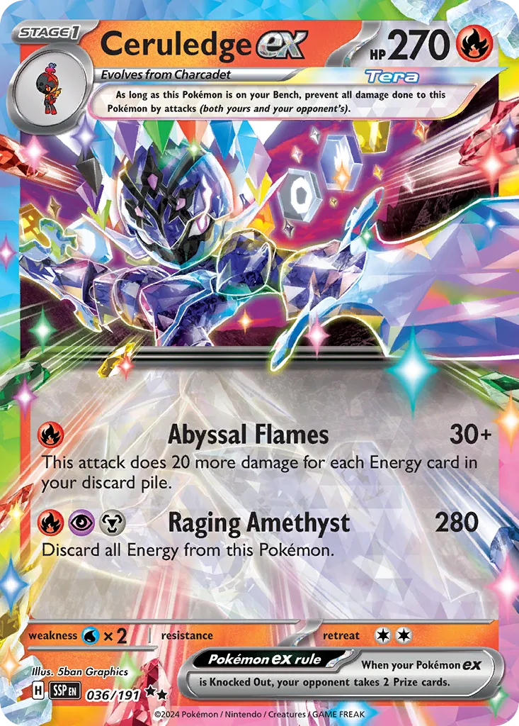 Ceruledge ex 036 — Play! Pokémon Prize Pack Series Seven (English Pokémon TCG card)