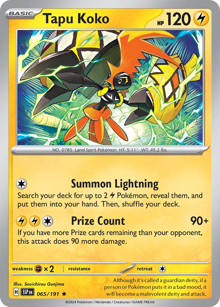 Tapu Koko 065 — Play! Pokémon Prize Pack Series Seven (English Pokémon TCG card)