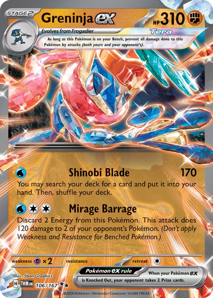 Greninja ex 106 — Play! Pokémon Prize Pack Series Seven (English Pokémon TCG card)