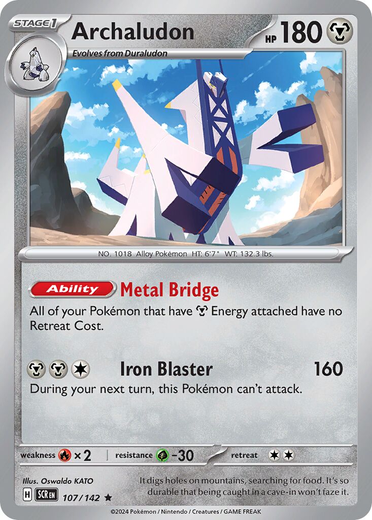 Archaludon 107 — Play! Pokémon Prize Pack Series Seven (English Pokémon TCG card)