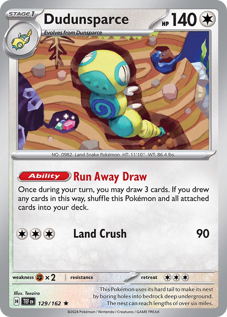 Dudunsparce 129 — Play! Pokémon Prize Pack Series Seven (English Pokémon TCG card)