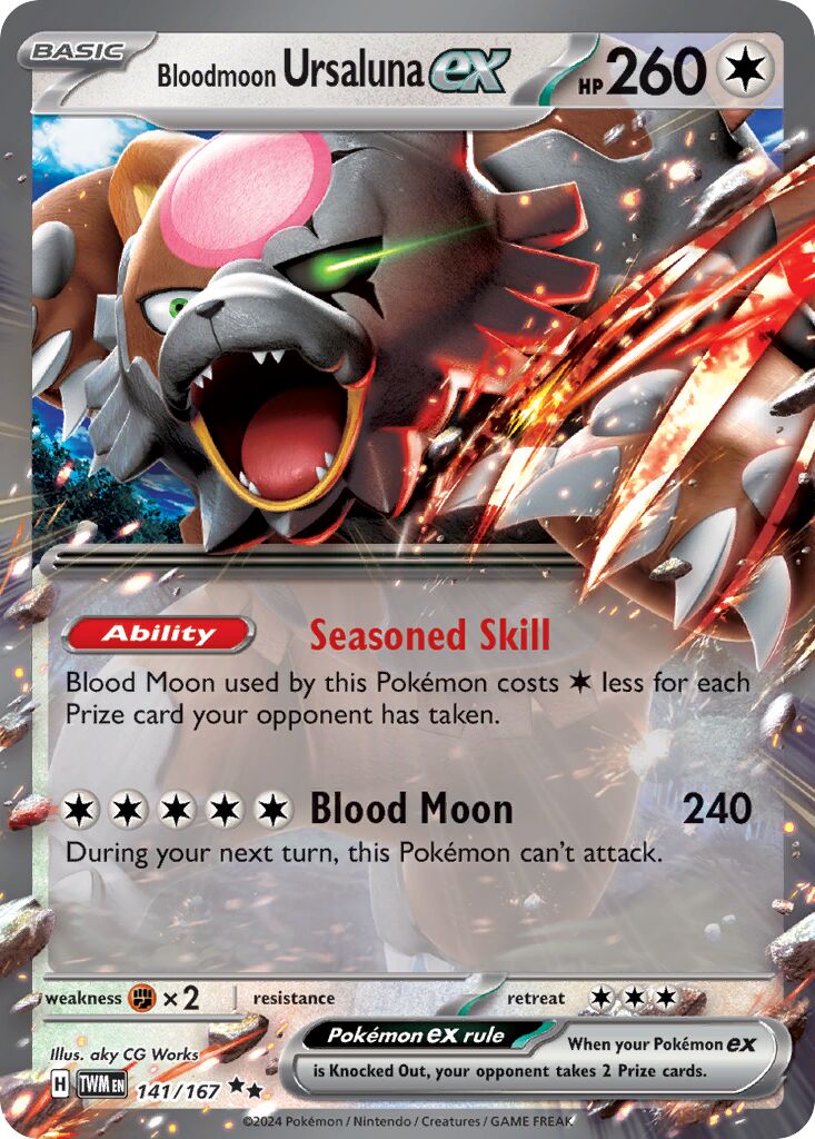 Bloodmoon Ursaluna ex 141 — Play! Pokémon Prize Pack Series Seven (English Pokémon TCG card)