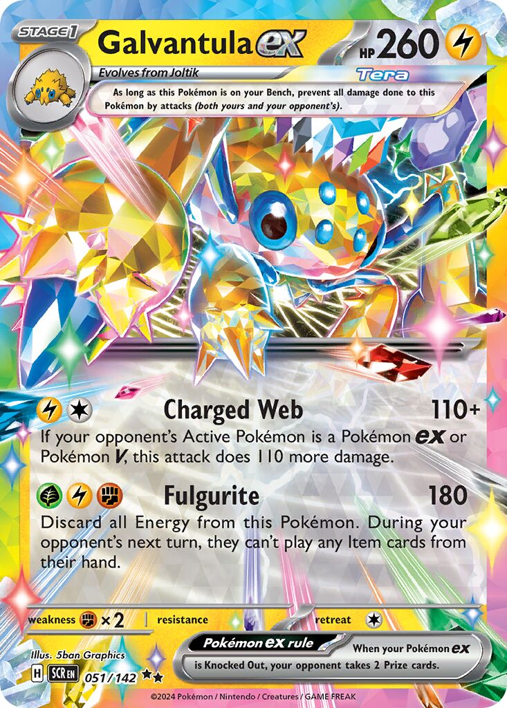 Galvantula ex 051 — Play! Pokémon Prize Pack Series Six (English Pokémon TCG card)