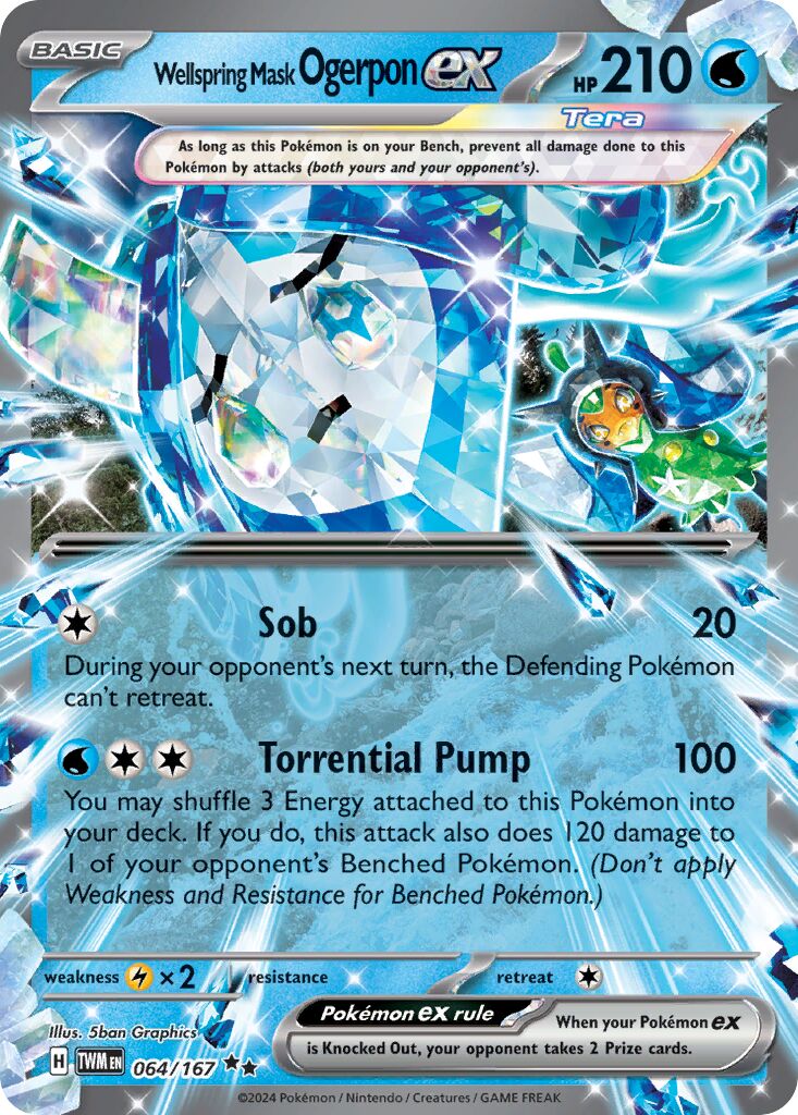 Wellspring Mask Ogerpon ex 064 — Play! Pokémon Prize Pack Series Six (English Pokémon TCG card)