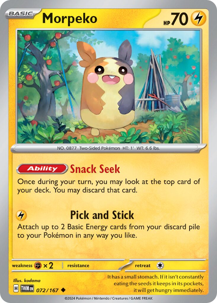 Morpeko 072 — Play! Pokémon Prize Pack Series Six (English Pokémon TCG card)