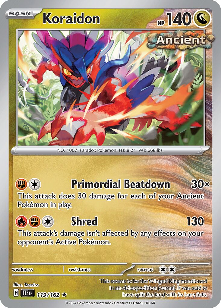 Koraidon 119 — Play! Pokémon Prize Pack Series Six (English Pokémon TCG card)