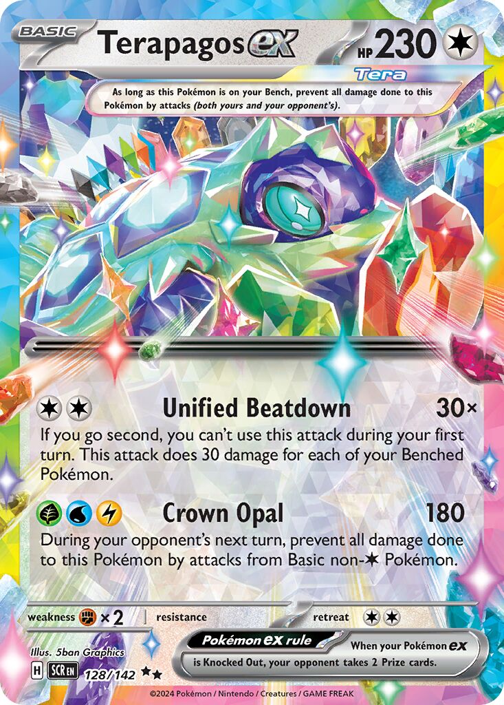 Terapagos ex 128 — Play! Pokémon Prize Pack Series Six (English Pokémon TCG card)