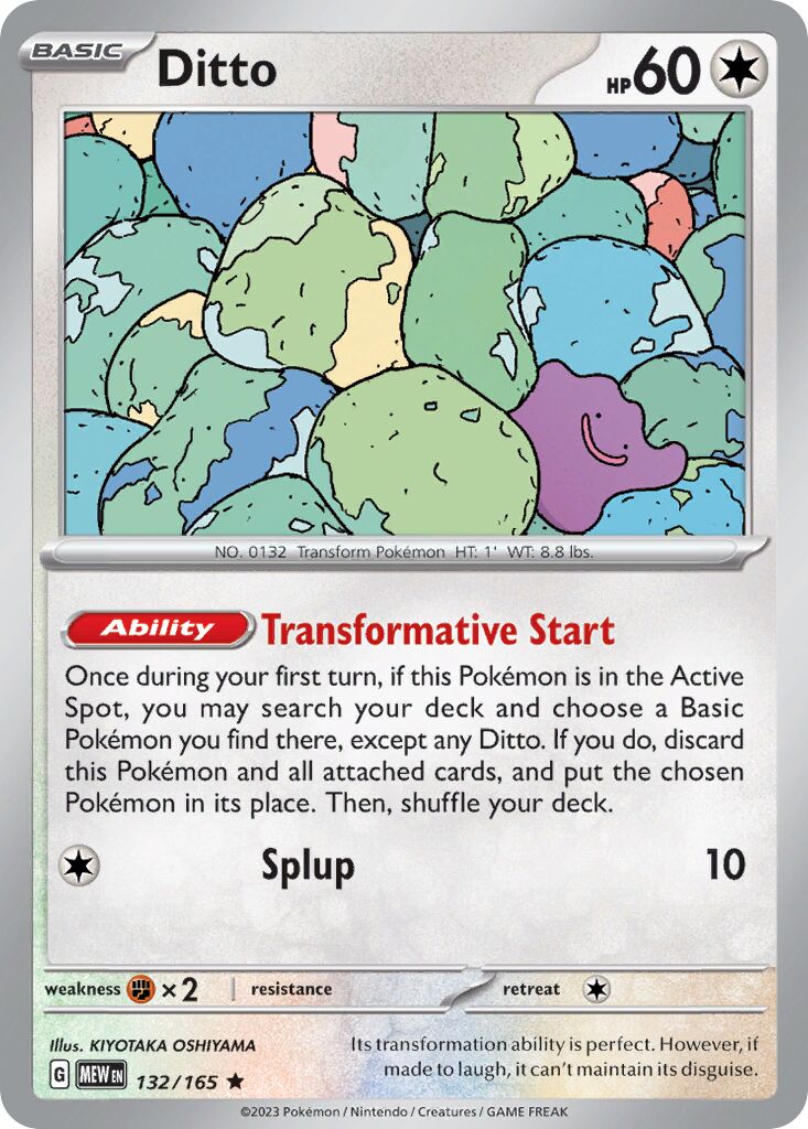 Ditto 132 — Play! Pokémon Prize Pack Series Six (English Pokémon TCG card)